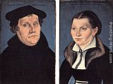 Diptych with the Portraits of Luther and his Wife by Lucas Cranach the Elder